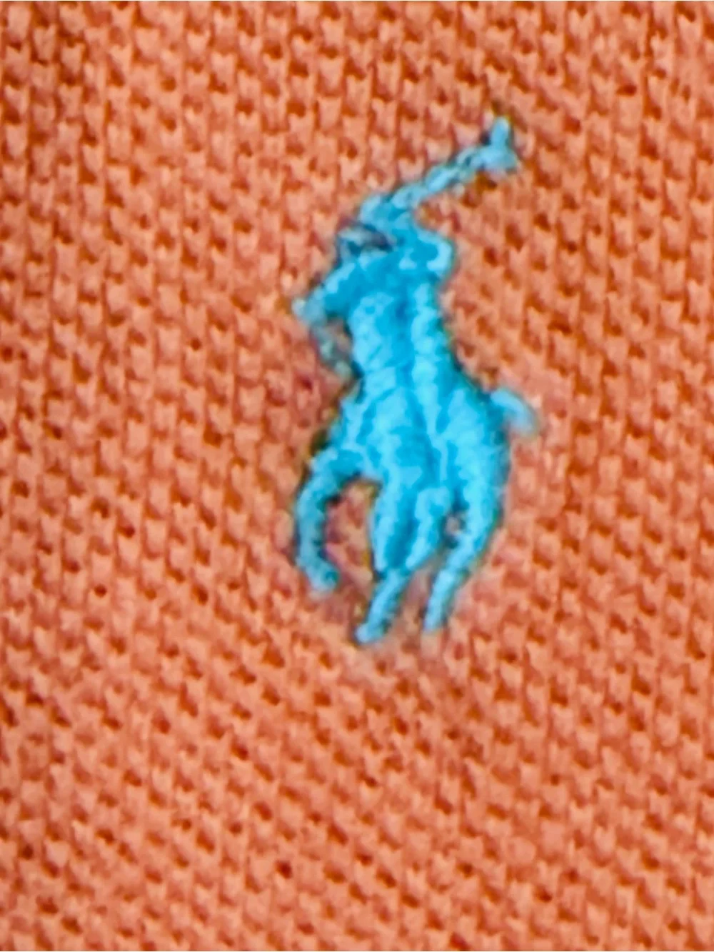 Ralph Lauren Kids Orange Polo Shirt with Teal Logo Size 6